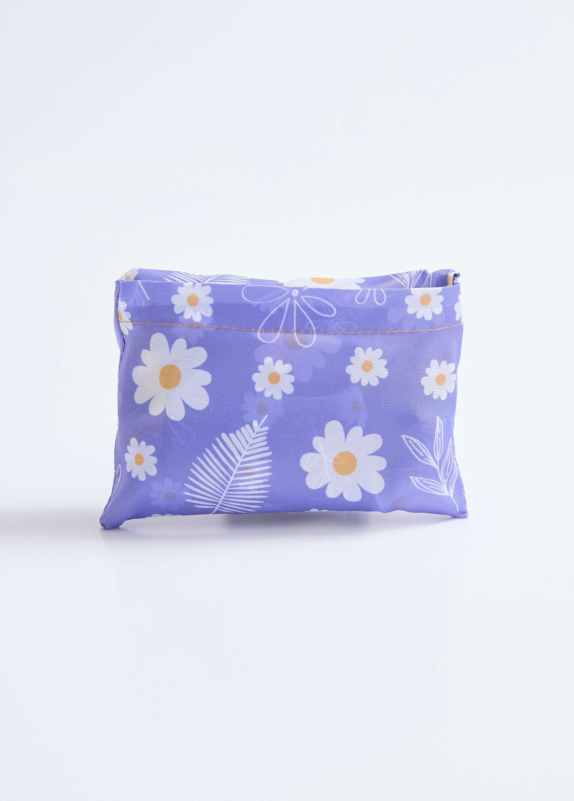 Foldable_shopping_bag,_daisy_print_Purple_DE1_slim