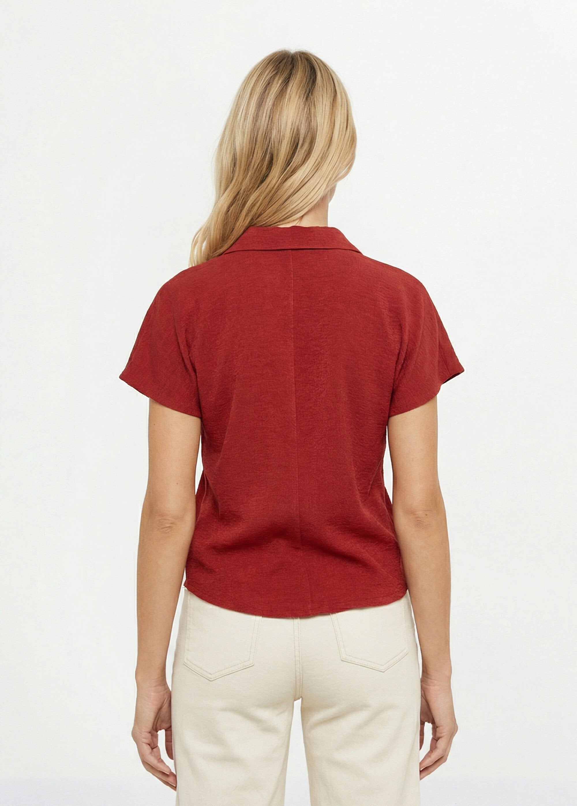 Short-sleeved_blouse,_tied_at_the_waist_Terracotta_DO1_slim