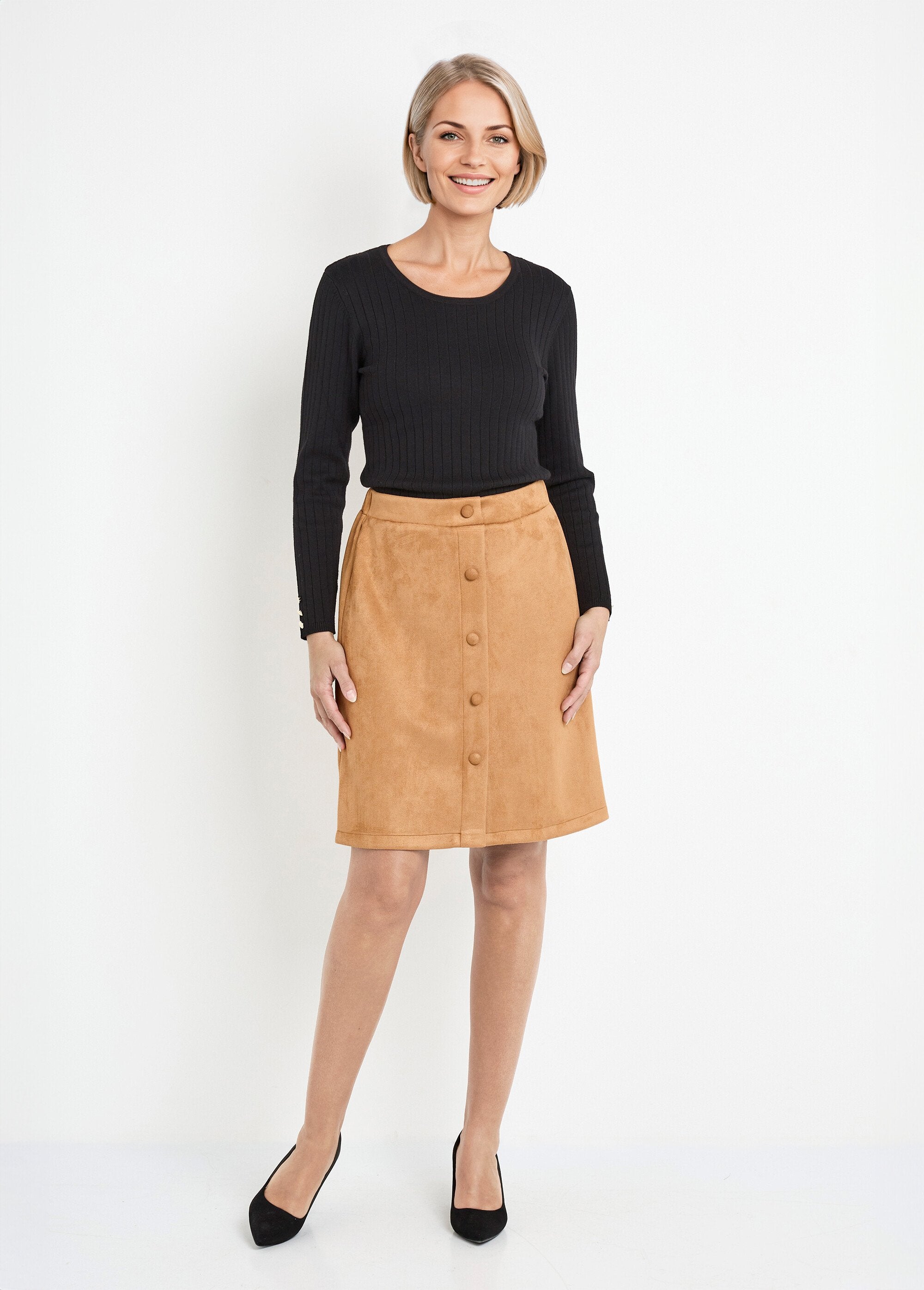 Short_straight_skirt_in_suede-effect_buttoned_fabric_camel_SF1_slim
