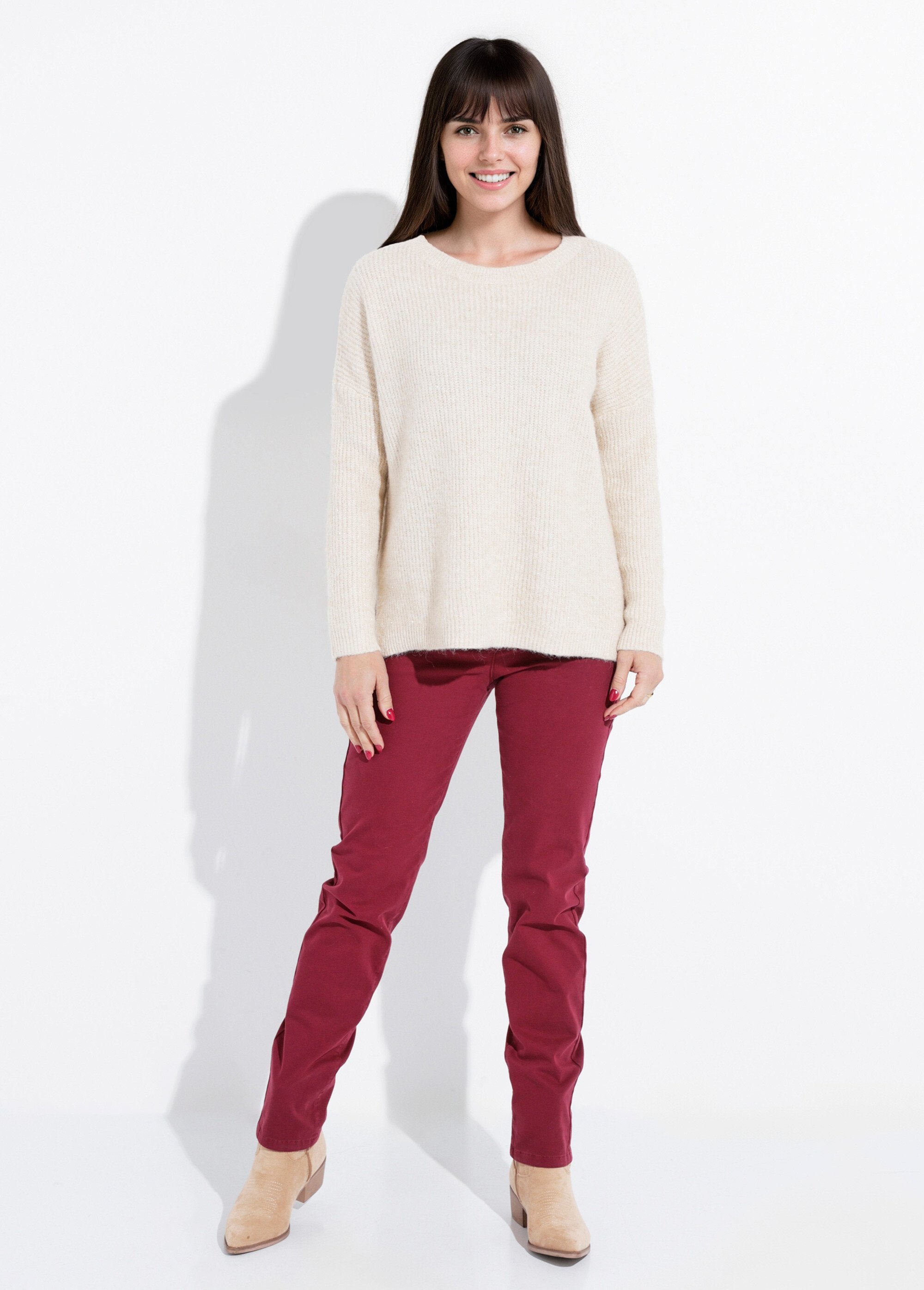 Boat_neck_fluffy_knit_sweater_Beige_SF1_slim