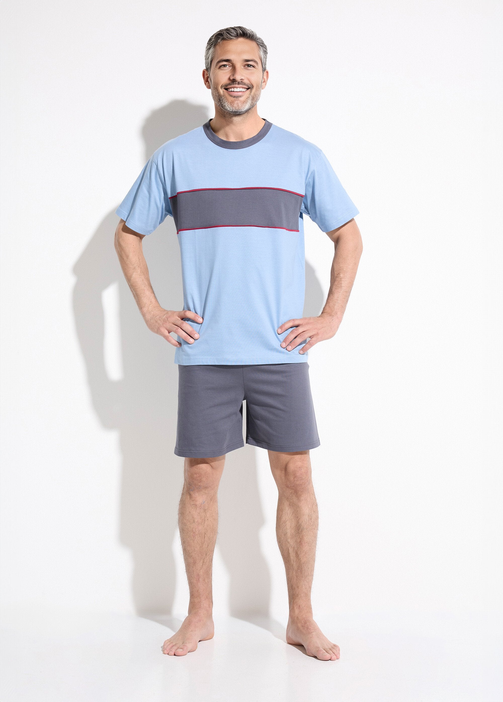 Two-tone_cotton_short_pajamas_Blue_FA1_slim