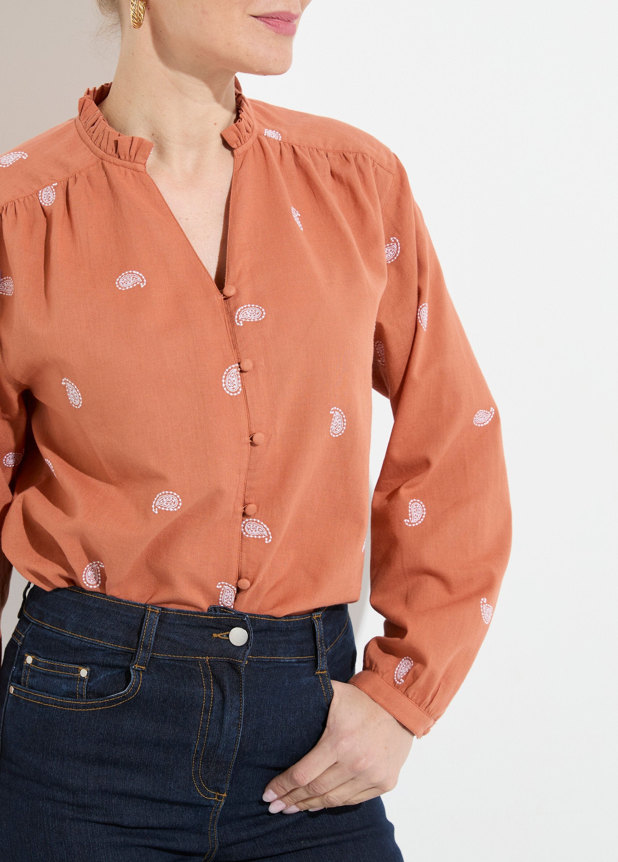 Embroidered_cotton_gauze_tunic_with_ruffled_collar_Caramel_and_white_DE1_slim