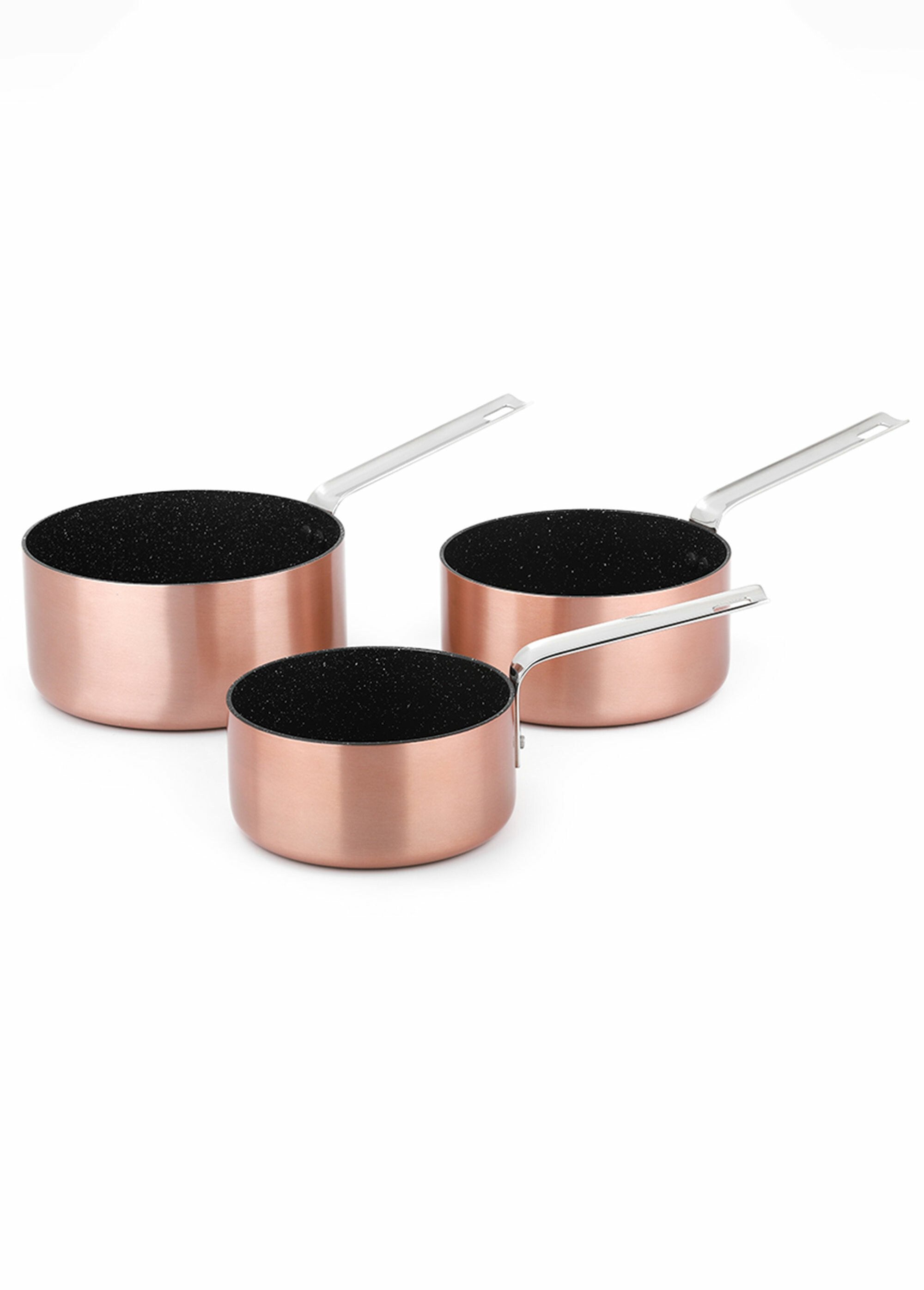 3_stackable_aluminum_pans_16/18/20cm_"Tip"_Copper_FA1_slim