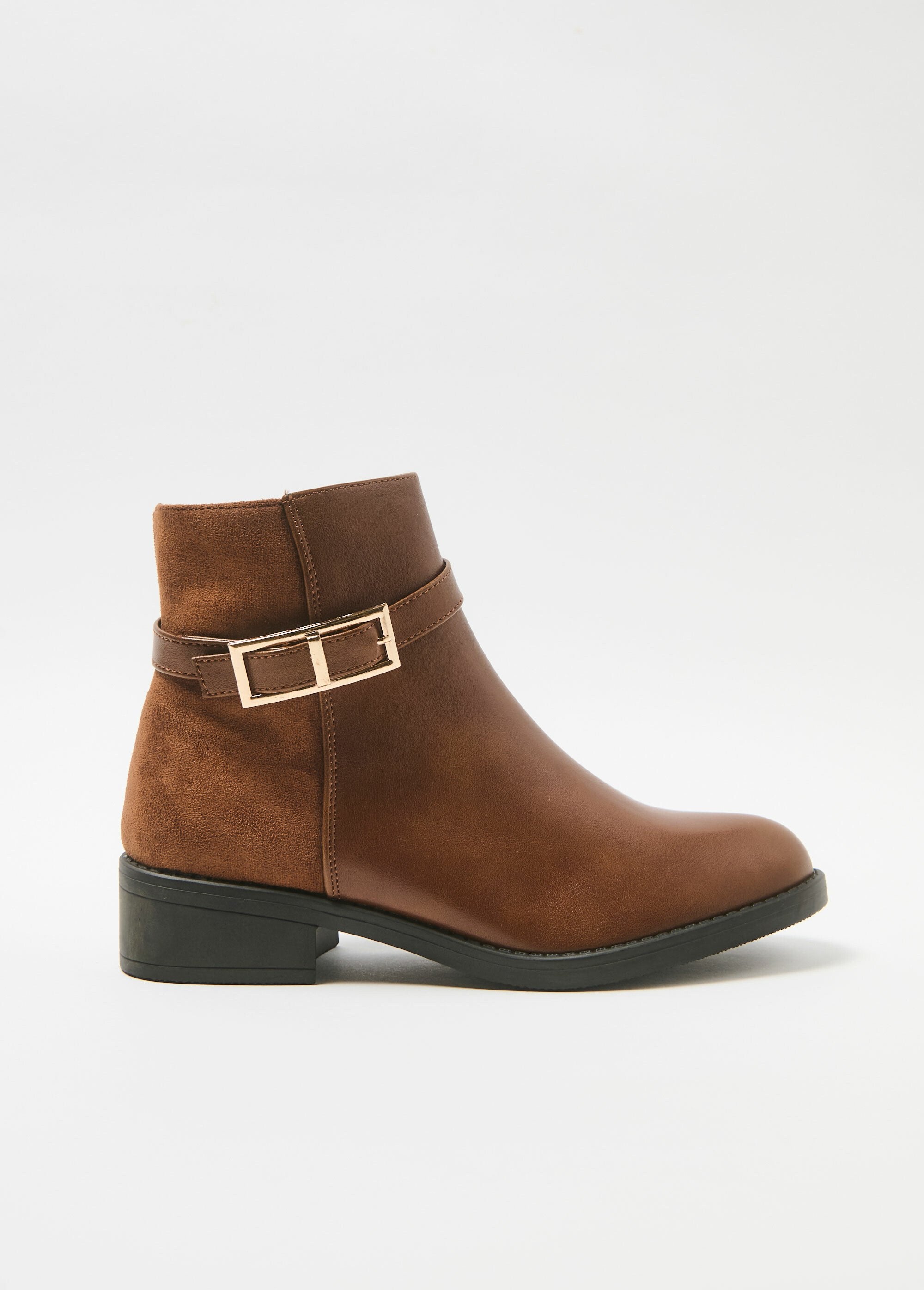 Boots_bi_matière_à_talon_avec_boucle_Camel_DR1_slim