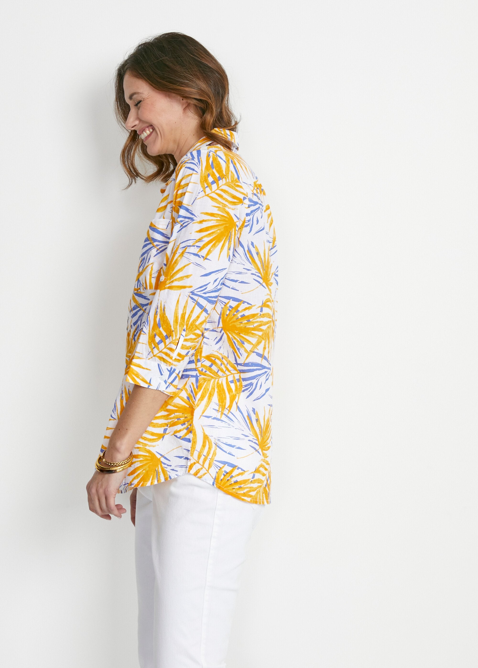 Long_printed_cotton_buttoned_blouse_Yellow_print_DR1_slim