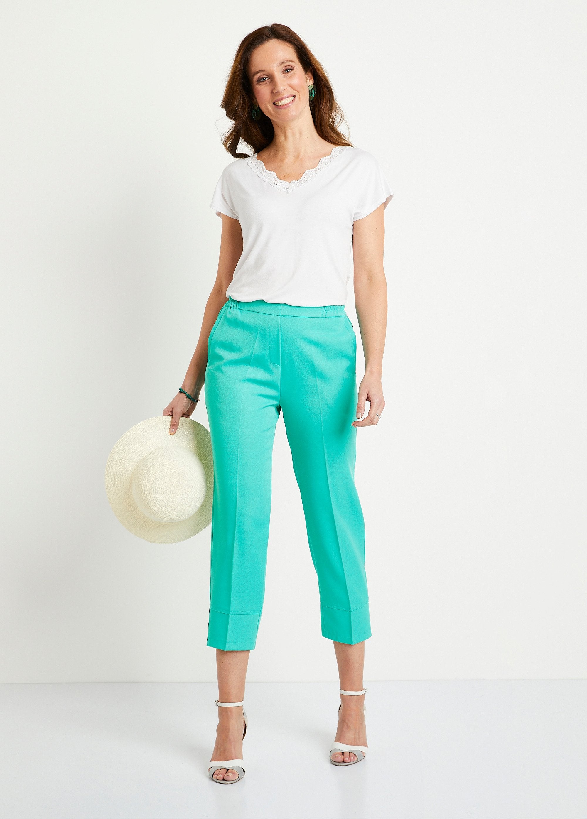 Straight_cropped_pants_with_semi-elasticated_waist_Green_SF1_slim