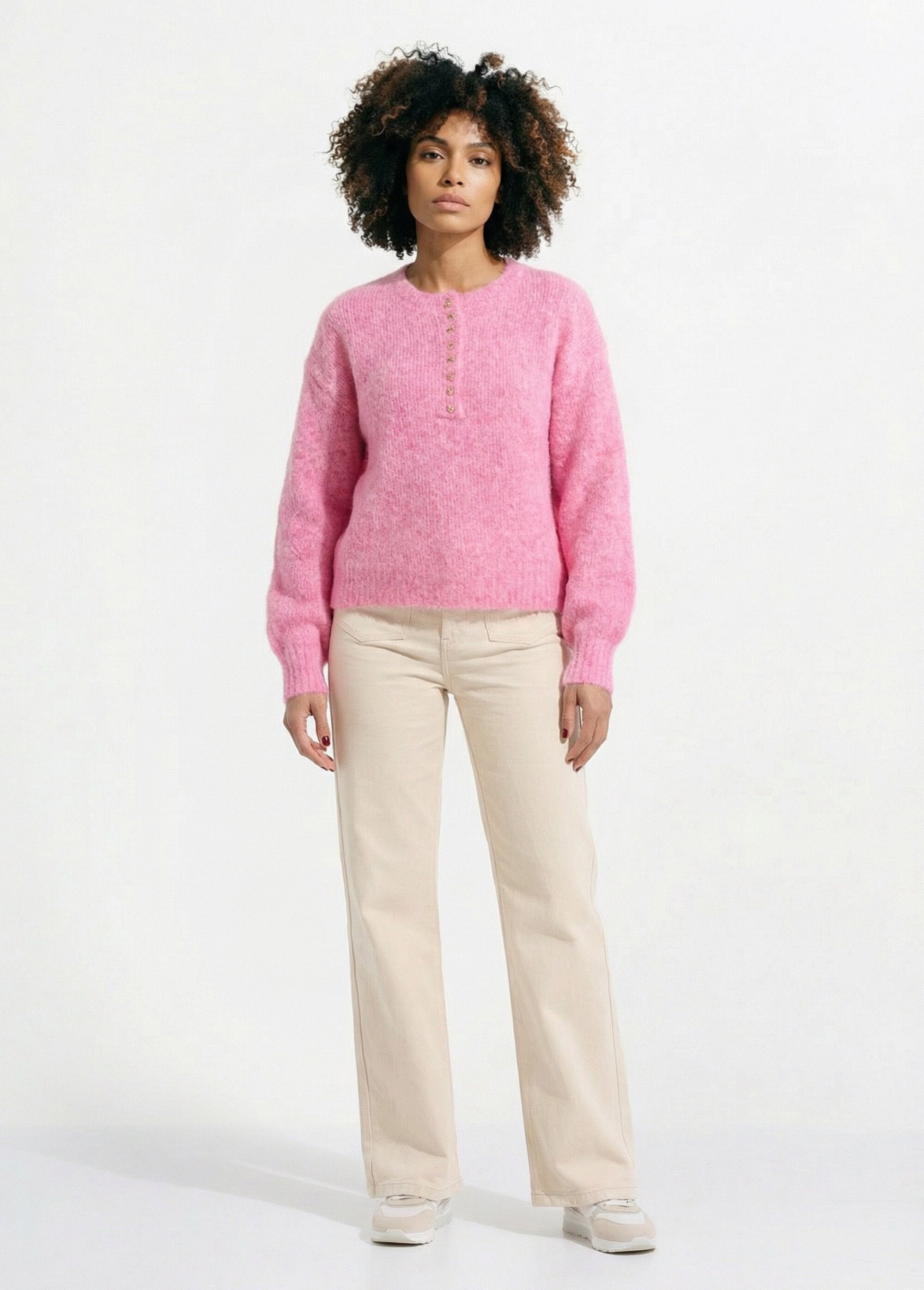 Pull_avec_laine_et_petits_boutons_métal_Rose_SF1_slim