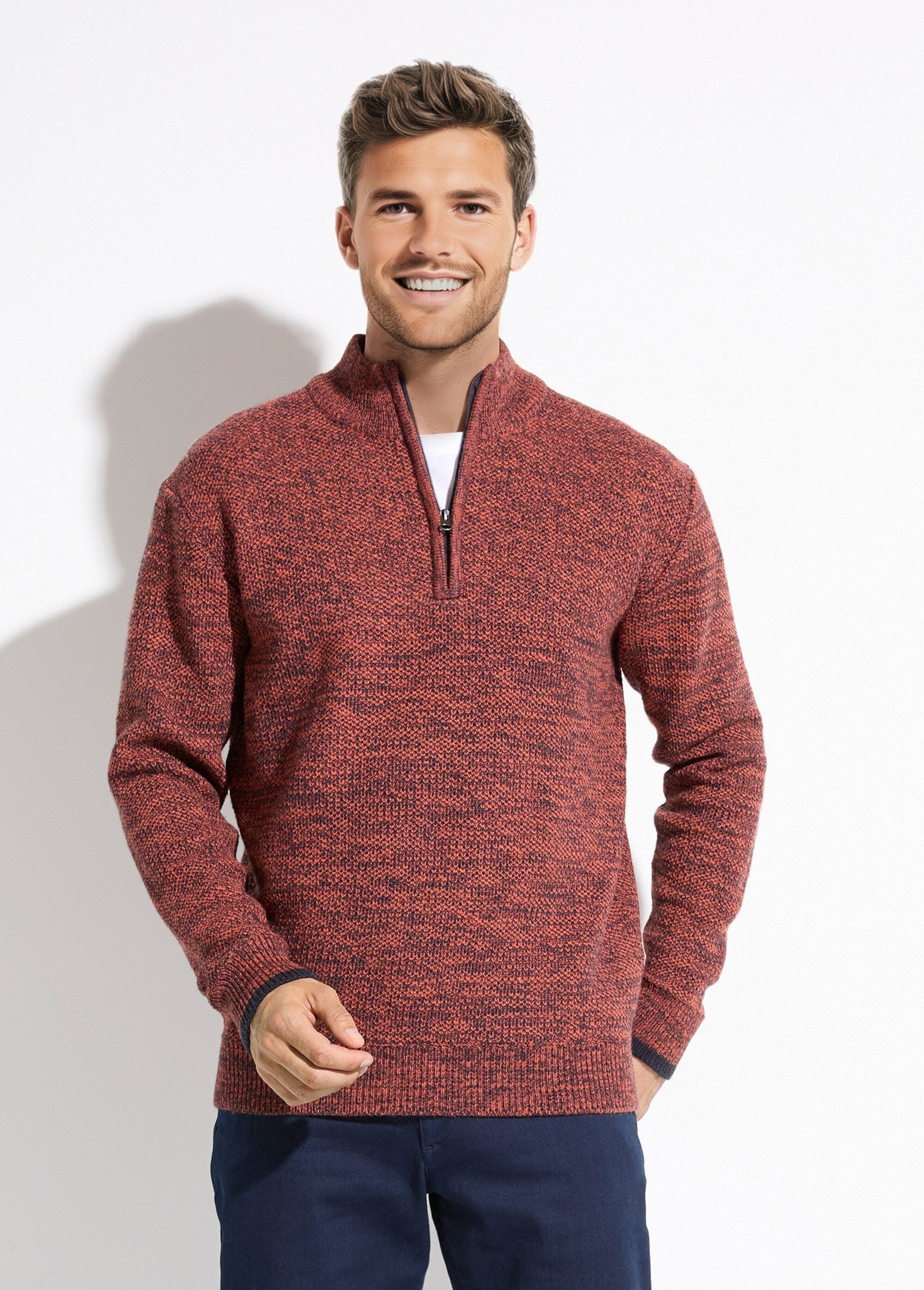 High-neck_zipped_sweater_in_heathered_wool_knit_Brick_FA1_slim