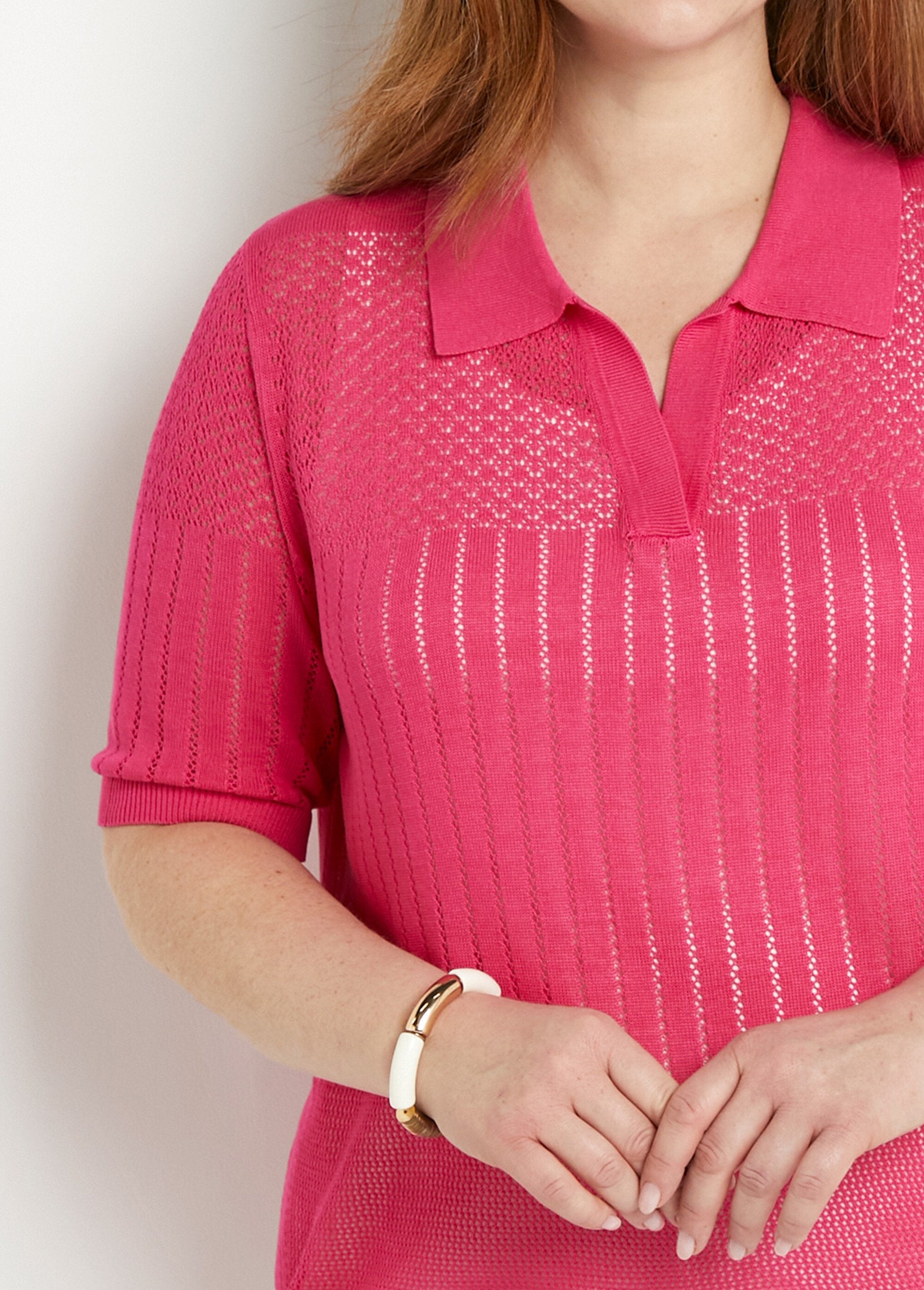 Fine_openwork_polo_neck_sweater_with_short_sleeves_Fuchsia_DE1_curvy