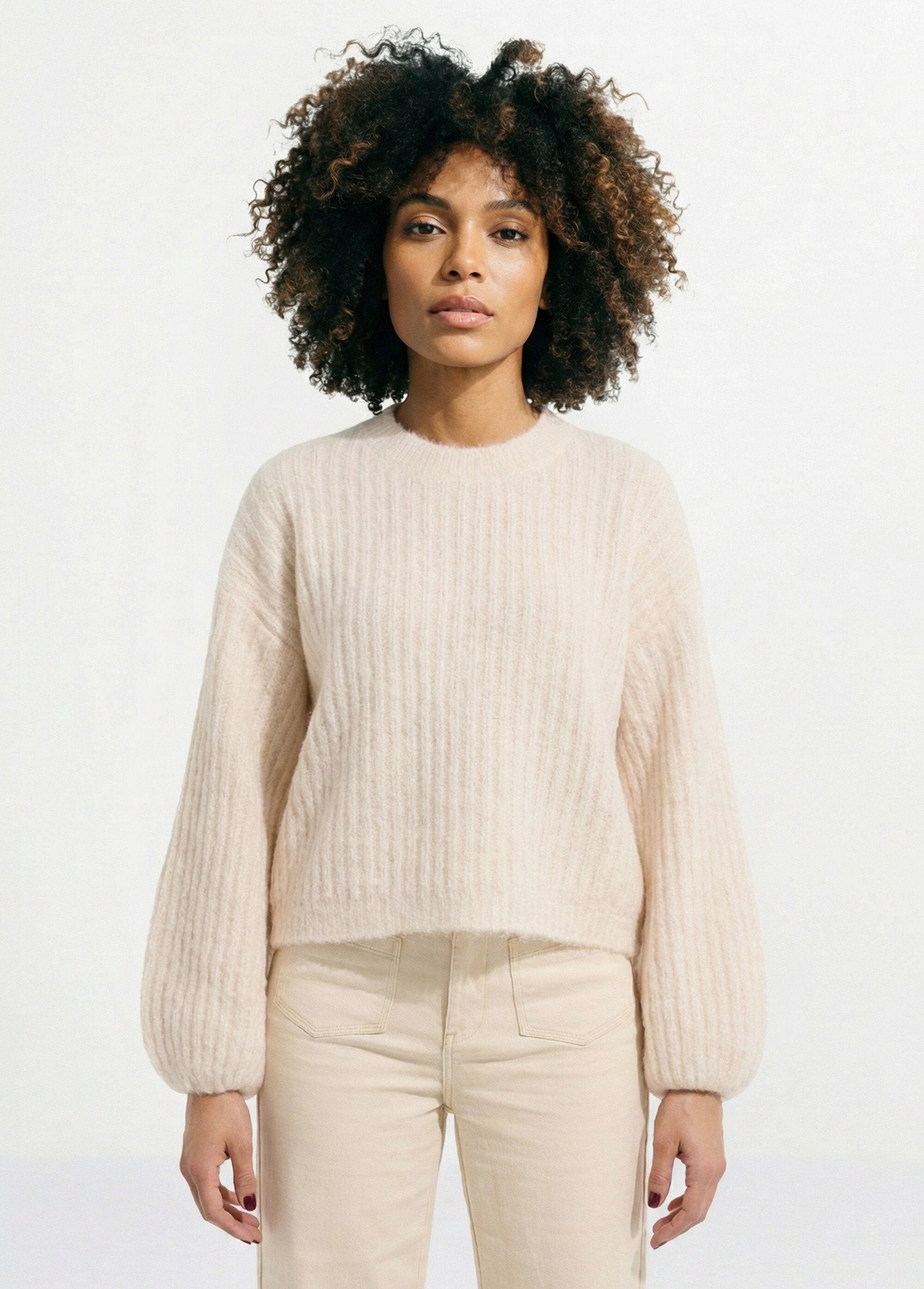 Loose_knit_sweater_with_puff_sleeves_Beige_FA1_slim