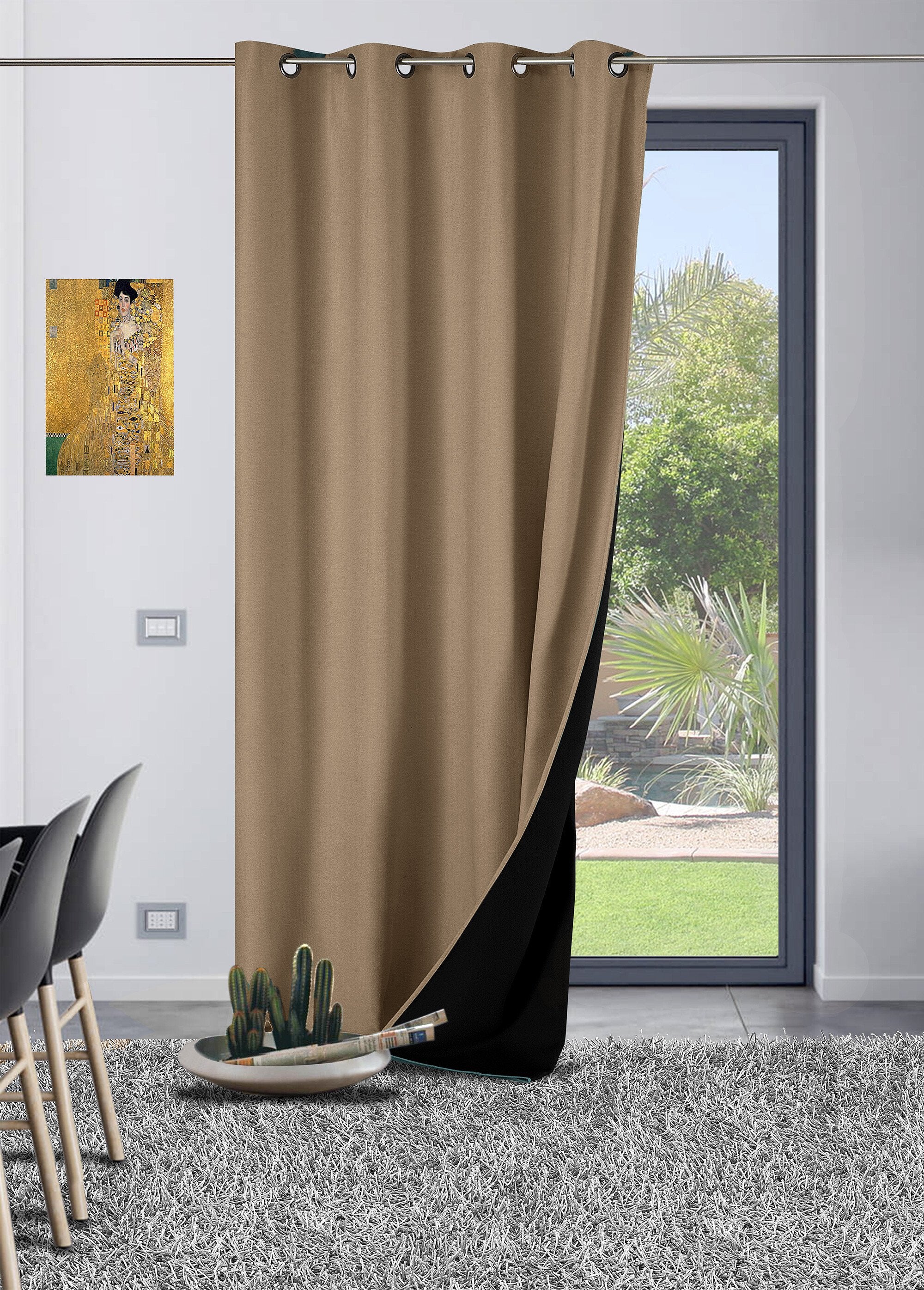 Rideau_thermique_occultant_tissage_jacquard_finition_oeillets_Moka_FA1_slim