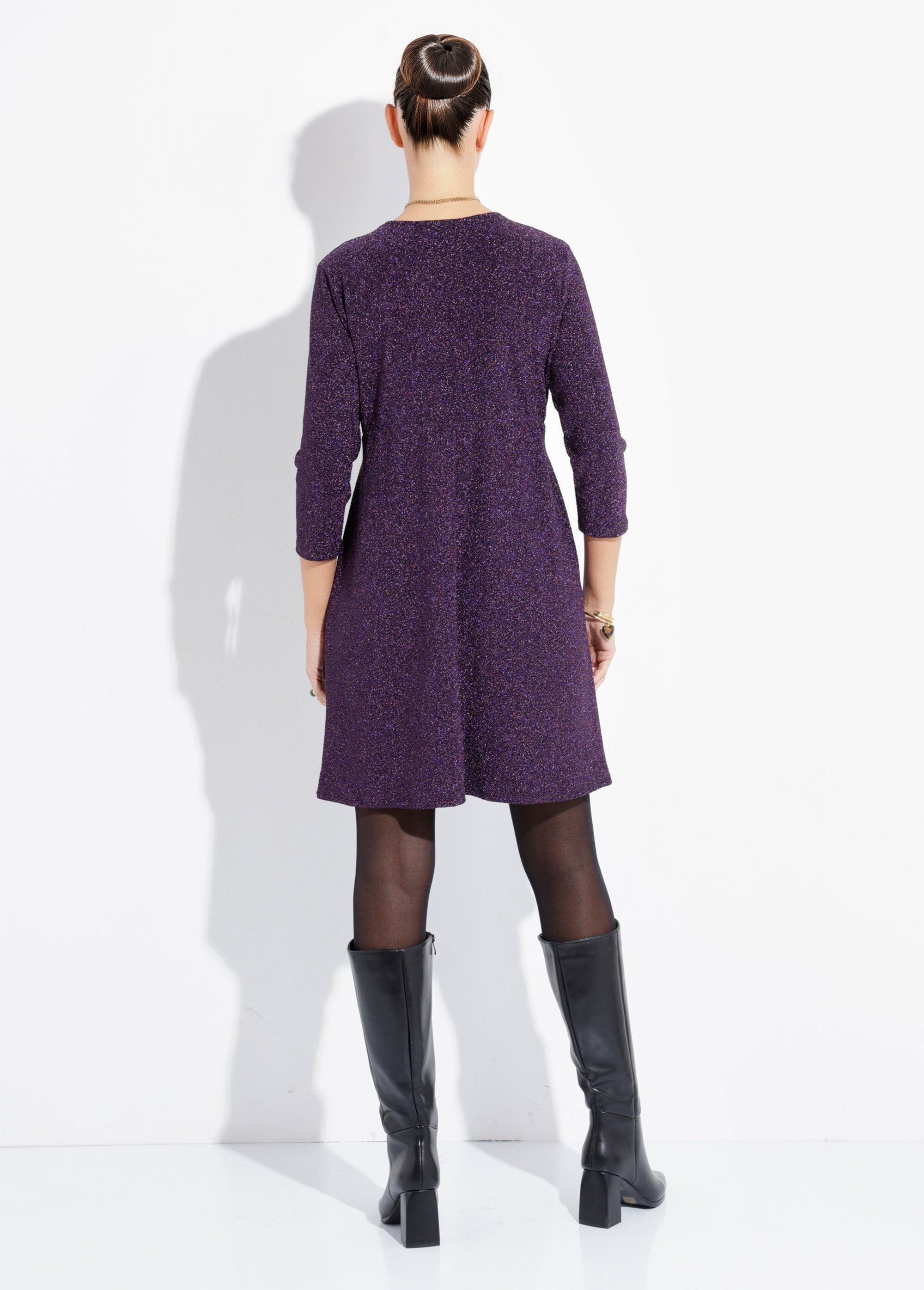 Chic_short_dress_in_metallic_knit_Purple_DO1_slim