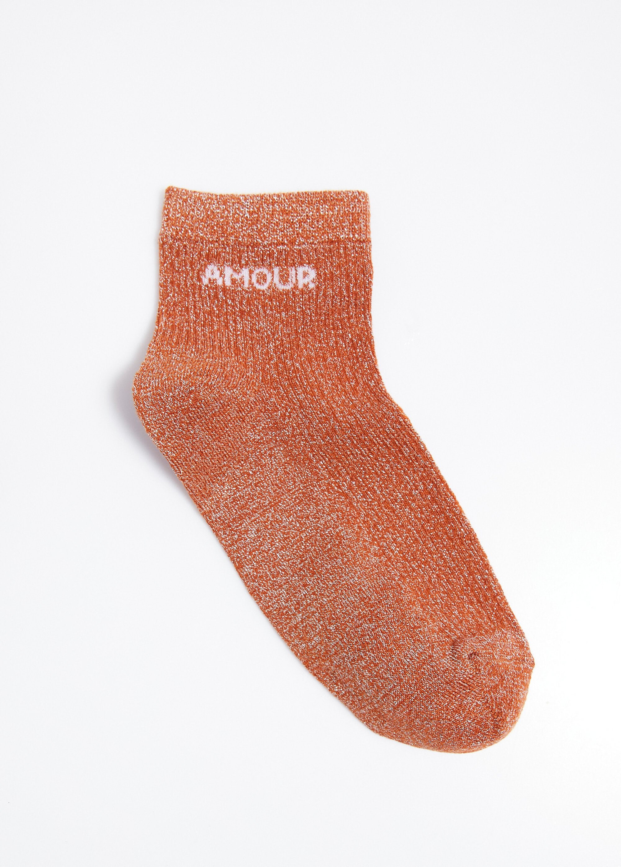 Metallic_thread_socks,_LOVE_message_Orange_DE1_slim