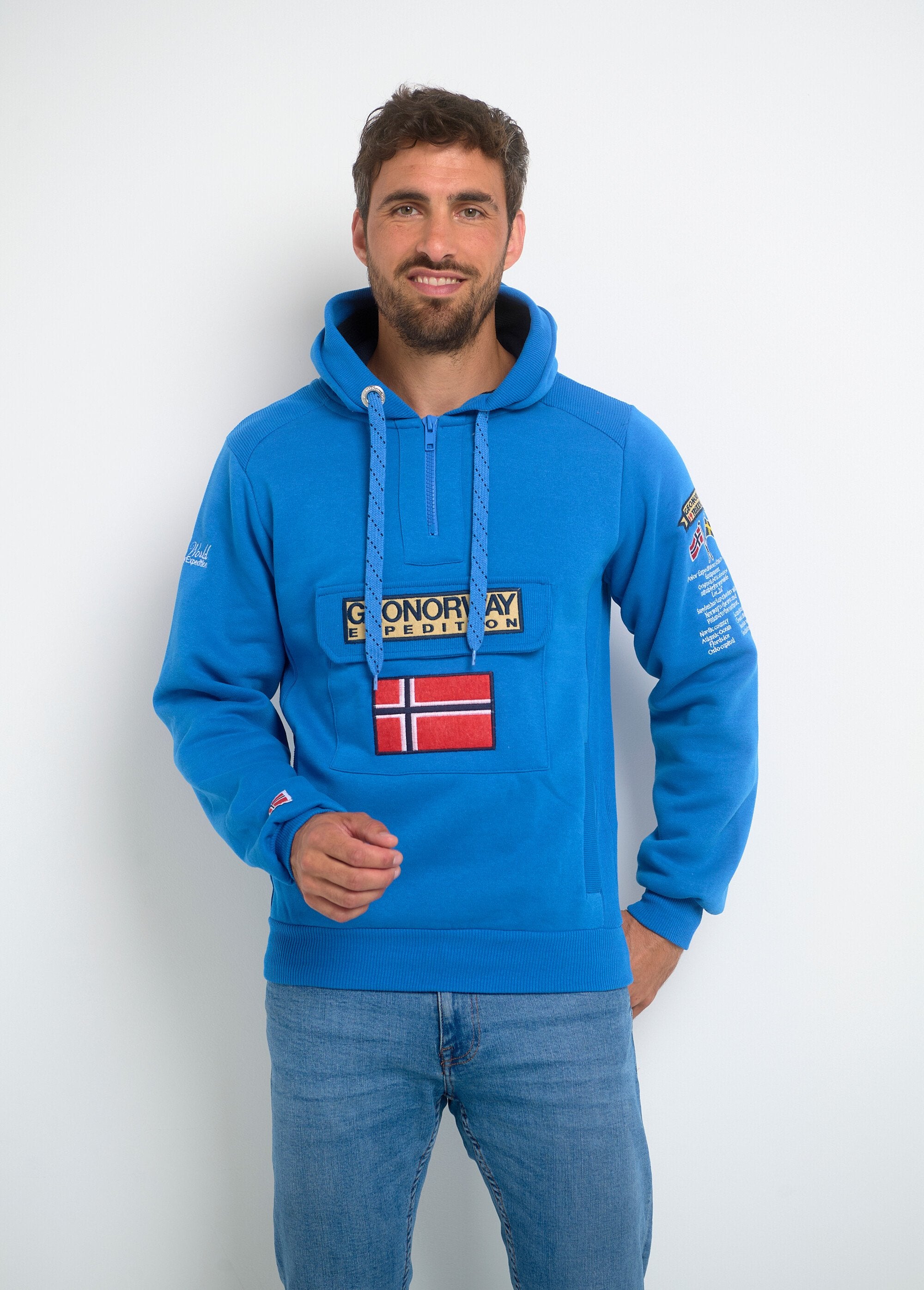 Long_sleeve_half_zip_hoodie_Royal_blue_FA1_slim