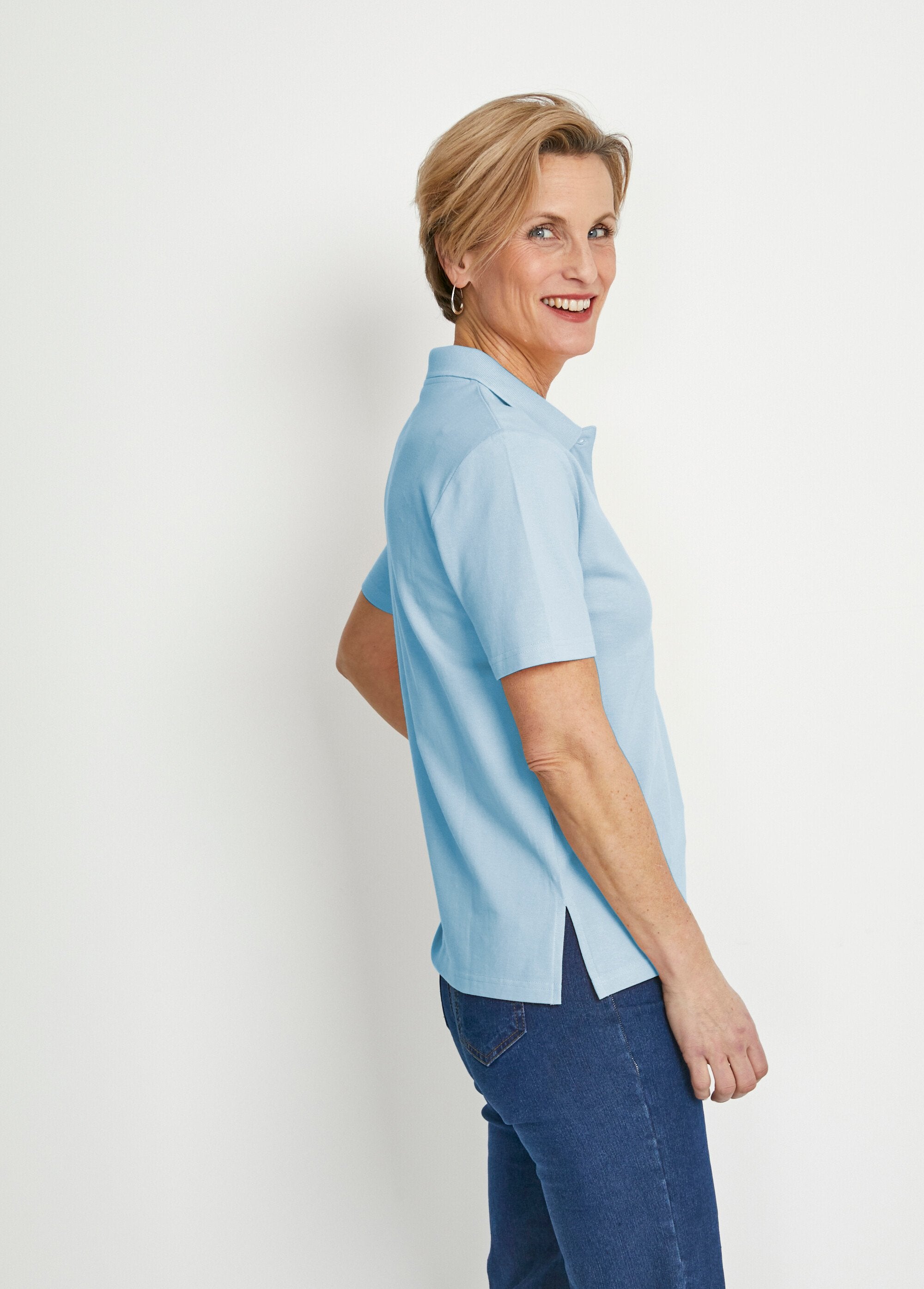 Polo_collar_cotton_piqué_knit_T-shirt_Blue_DR1_slim