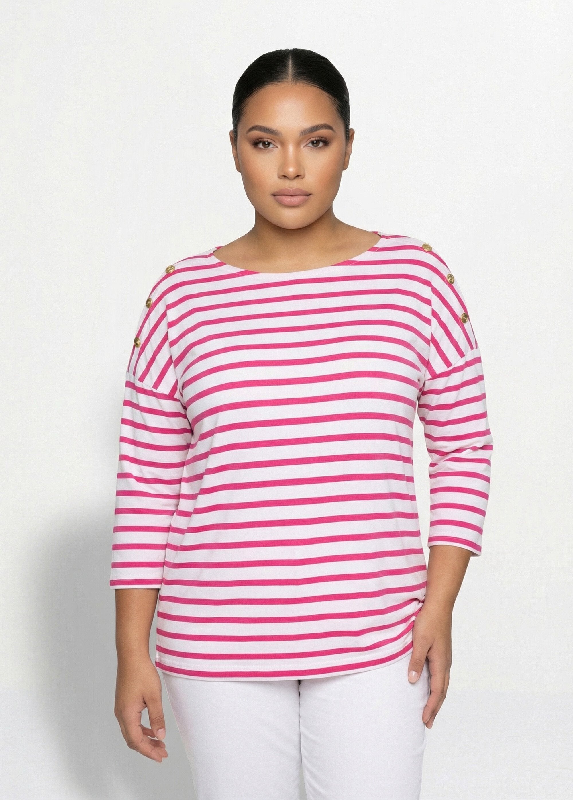 Striped_sailor_t-shirt_with_short_long_sleeves_White_and_fuchsia_FA1_curvy