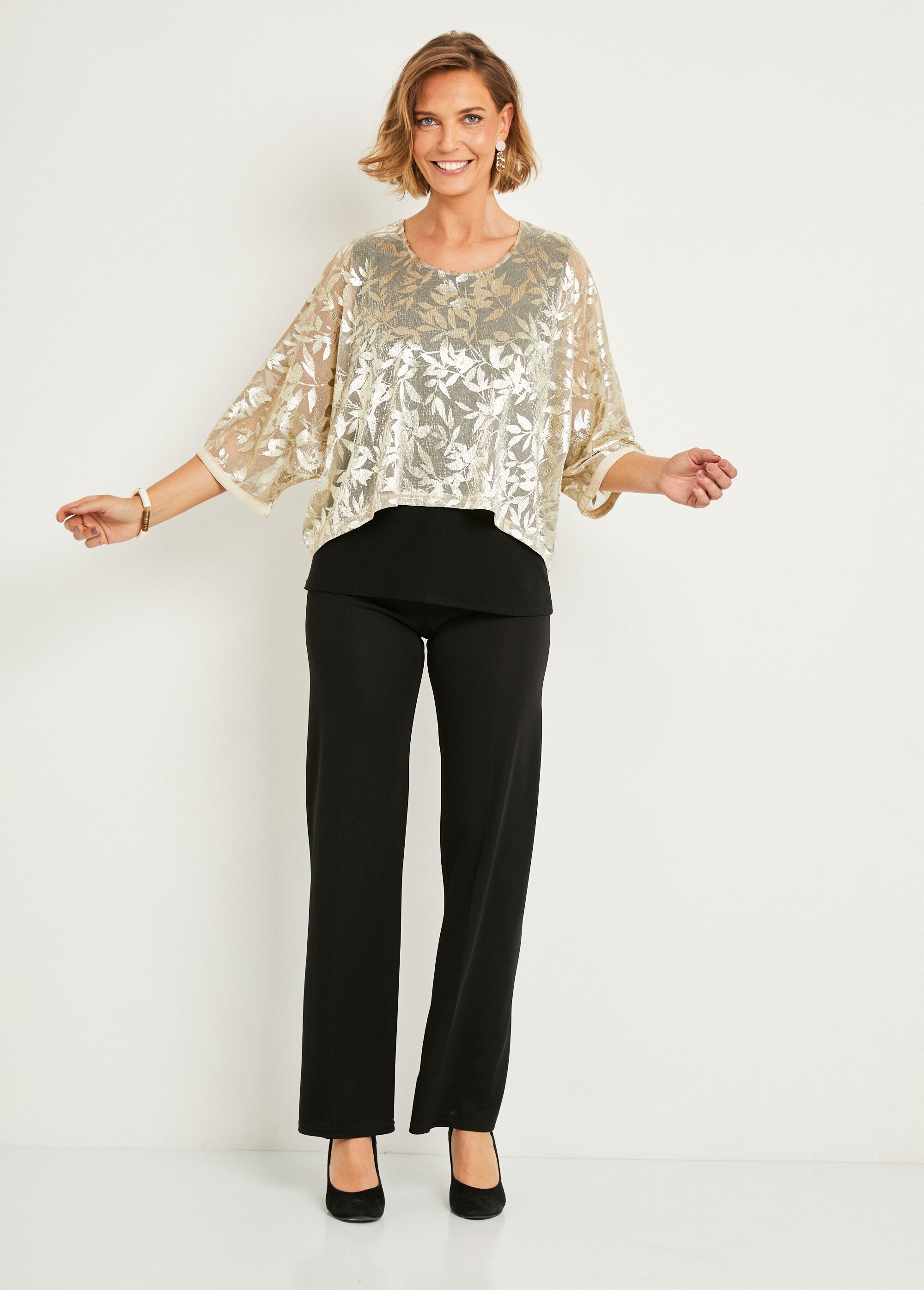 2_in_1_effect_plain_knit_iridescent_jacquard_voile_top_Gold_and_black_SF1_slim