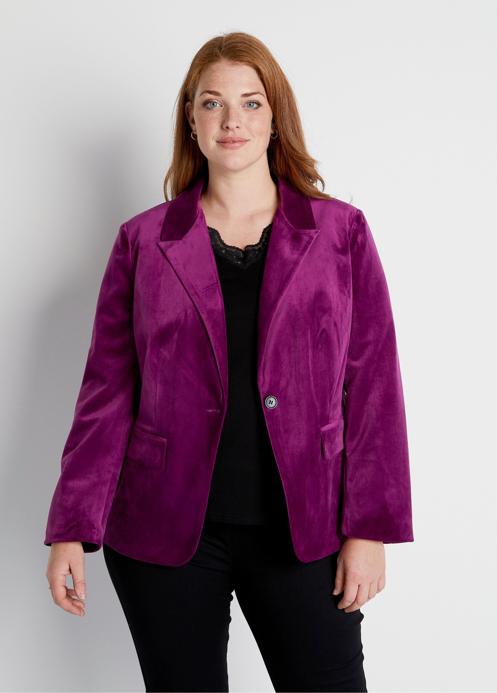 Straight_plain_velvet_blazer_jacket_with_tailored_collar_Purple_FA1_curvy