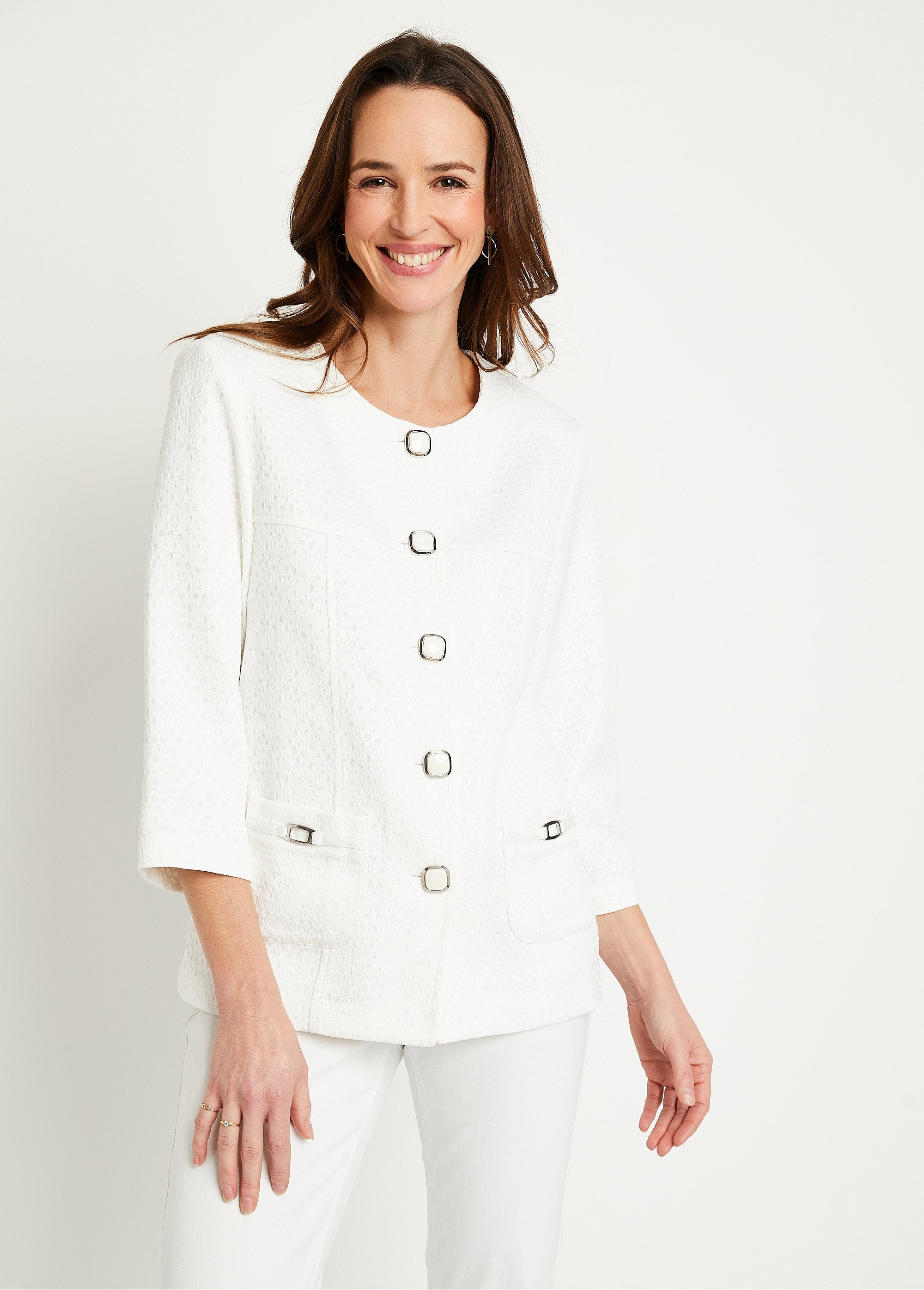 Crew-neck_jacket_with_3/4_sleeves_White_FA1_slim